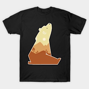 Cute Sunset Mountain Bear T-Shirt